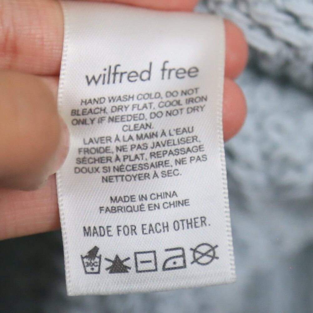 Aritzia Wilfred Free Afterglow Glacier Blue Mesh Cotton Boatneck Sweater Small - Picture 6 of 9